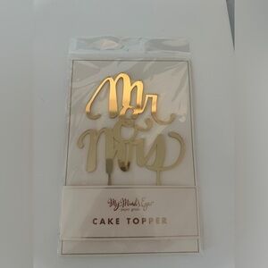 WEDDING / ENGAGEMENT CAKE TOPPER GOLD